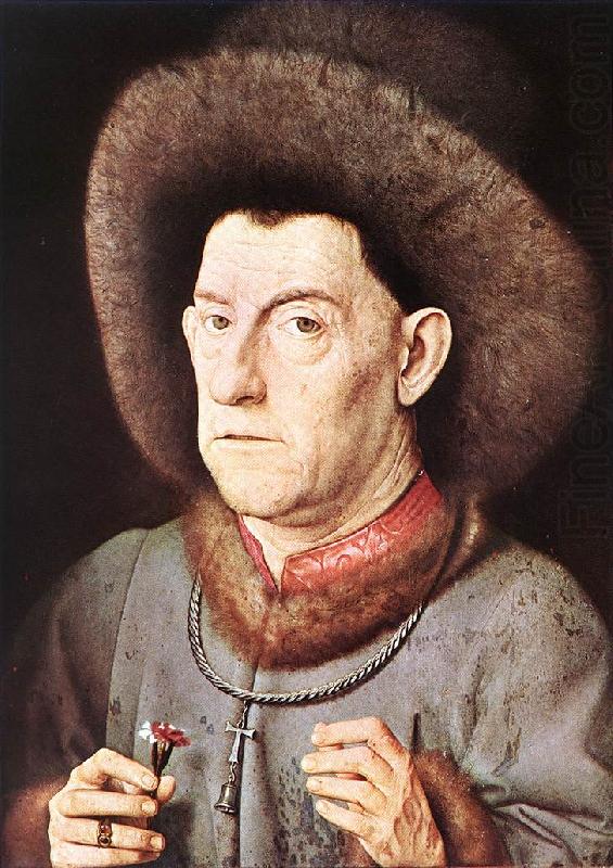 EYCK, Jan van Portrait of a Man with Carnation re oil painting picture
